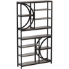 LITTLE TREE 76.77" Tall 8 Tier Etagere Bookcase with Open Shelf Brown - 2 of 4