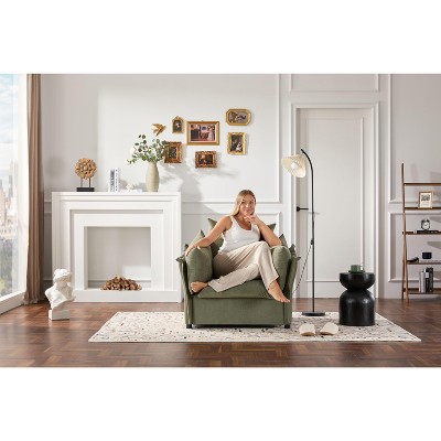 Cozy Single Sofa: Oversized Chenille Armchair for Bedroom