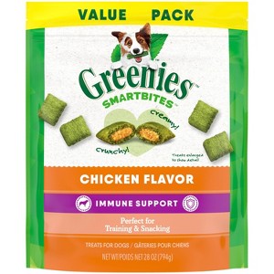Greenies Smartbites Immune Support Crunchy & Soft Chicken Flavor Adult Dog Treats - 28oz - 1 of 4
