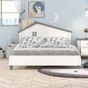 Full Size Wood Platform Bed With House-shaped Headboard Easy Assembly Platform Bed Frames Mattress Foundation - 2 of 4