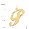 Black Bow Jewelry 14k Yellow Gold, Ella Collection, LG Fancy Script Initial Pendant A-W - 3 of 4