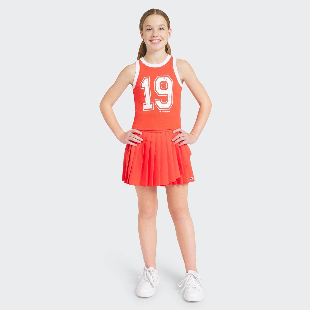 Champion Girls' Graphic High Neck Ribbed Tank Top - thumbnail 8
