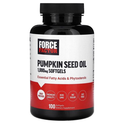 Force Factor Pumpkin Seed Oil, 100 Softgels, (500 mg Per Softgel)