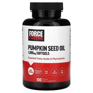 Force Factor Pumpkin Seed Oil, 2,000 mg, 100 Softgels, (1,000 mg Per Softgel) - 1 of 2