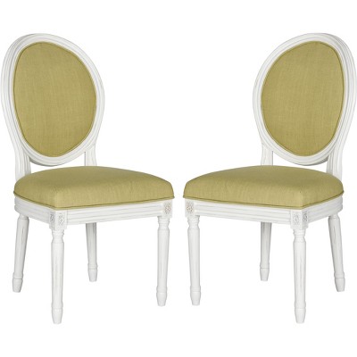 Holloway 19'' Spring Green and Cream Linen Upholstered Side Chair Set
