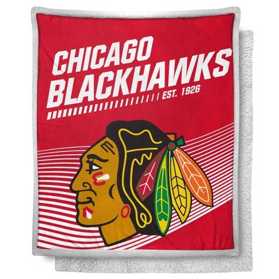 NHL Chicago Blackhawks New School Mink Sherpa Throw Blanket
