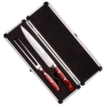 BergHOFF Pakka Wood 3Pc Stainless Steel Carving Set with Case