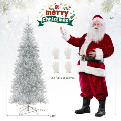 6 ft Pre-Lit White Pine Christmas Tree with Warm LED Lights