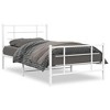 vidaXL Metal Bed Frame - Steel Single Bed with Headboard/Footboard, Slatted Base, White - 2 of 4