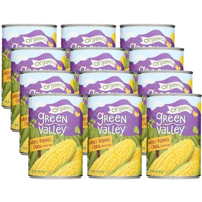 Green Valley Organics Whole Kernel Corn - Case of 12/15 oz
