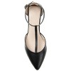Journee Signature Womens Genuine Leather Cameela Buckle Low Stacked Heel Almond Toe Pumps - 4 of 4