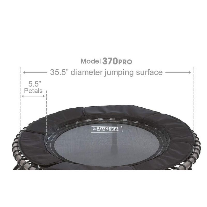 JumpSport 370 PRO Indoor Lightweight Heavy Duty 39-Inch Heavy Duty Fitness Trampoline with Handle Bar Accessory and Adjustable Tension Bungees, Black, 5 of 7