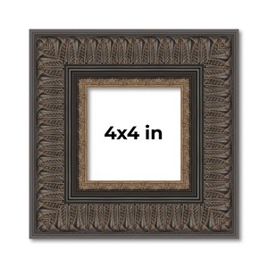 PosterPalooza | Square Museum Brown Picture Frame - UV Acrylic, Foam Board Backing, Hanging Hardware - 1 of 4