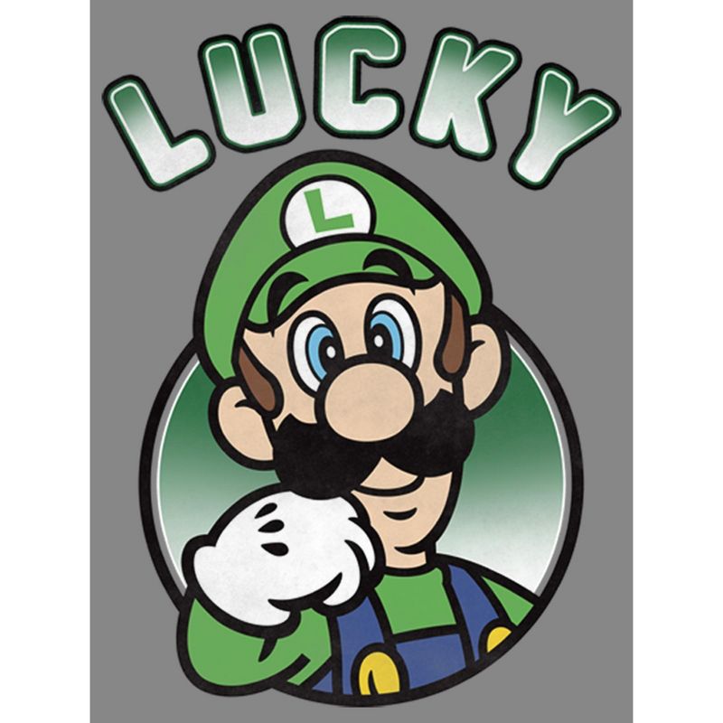 Boy's Nintendo Super Mario St. Patrick's Day Lucky Luigi Retro Performance Tee, 2 of 5