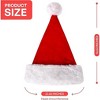 Joyfy Christmas Hat, Red Plush Velvet Christmas Hat with Pom Poms for Adult and kids Party Dress Up, Xmas Party Gift,One Size Fits Most - 4 of 4