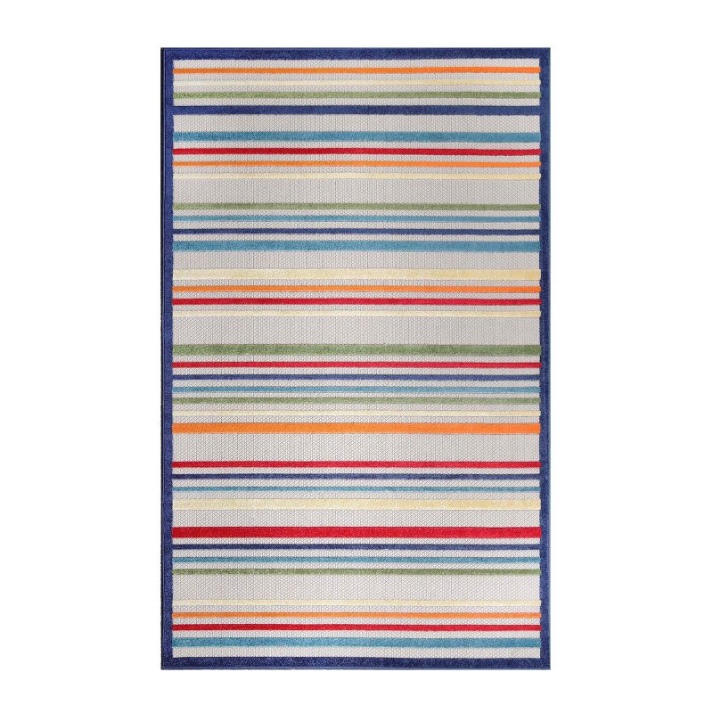 Coastal Geometric Casual Stripe Indoor Outdoor Area Rug by Blue Nile Mills, 1 of 10