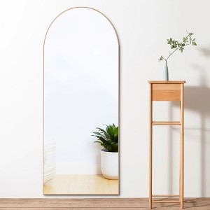 Dovelina Modern Wood Frame Arched Mirror Decorative Wall Mirror - 1 of 4