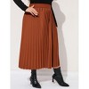 Clearlove Plus Size Pleated Skirt Women's Elastic Waist Boho  Midi Skirts with Pockets - 2 of 4