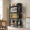LIVAREEmlen Bakers Rack Storage shelves 4-Level Metal and Wooden Shelves,Kitchen Organizers,for Garage,Pantry,Bathroom,Closet - 2 of 4
