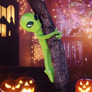 Joyfy 4 FT Halloween Inflatable Outdoor Decoration, Alien Tree Ghost Inflatable with Built-in LEDs for Halloween Party Tree Garden Lawn Outside Decor - 1 of 4