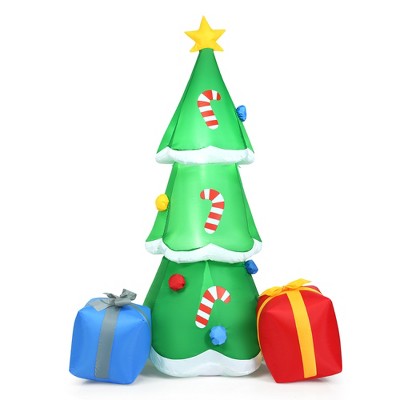 Costway 6FT Inflatable Christmas Tree w/ Gift Boxes Blow Up Lighted Outdoor Decoration