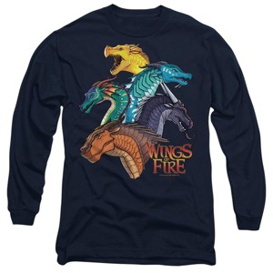 Men’s Wings Of Fire Dragon Heads Long Sleeve T-Shirt - 1 of 4