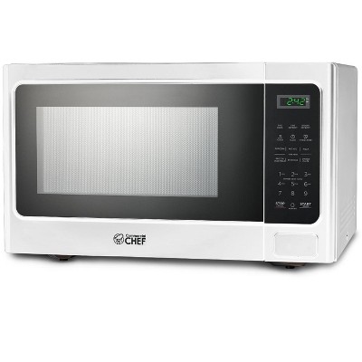 COMMERCIAL CHEF Microwave 1.3 Cu Ft with 10 Power Levels, Microwave with Push Button Door Lock, 1000W Countertop Microwave with Timer and Digital Controls
