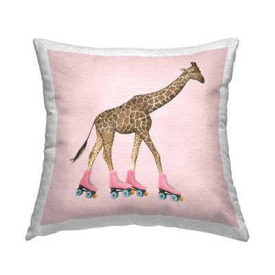 Stupell Industries Giraffe Wearing Roller Skates, 18 x 18
