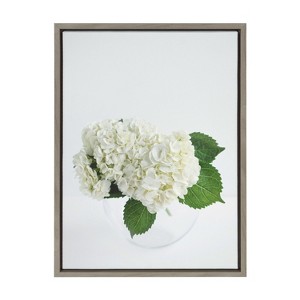 Kate and Laurel Sylvie Hydrangea Cluster Framed Canvas by Emiko and Mark Franzen of F2Images, 18x24, Gray - 1 of 4