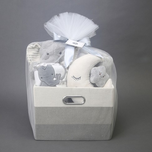 Lambs Ivy Gray 5 piece Baby Gift Basket For Baby Shower newborn Welcome Home Target