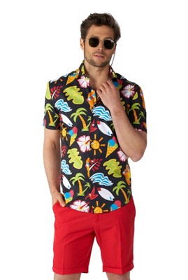 Opposuits Men's Shirt - Short Sleeve Shirt Tropical Thunder - Black ...