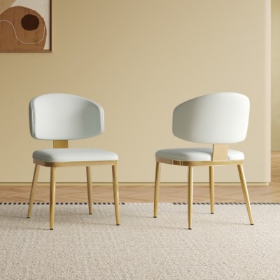 Modern Upholstered Dining Chairs Set of 2, Armless Dining Chairs with Cushioned Seat and Backrest for Kitchen or Dining Room-The Pop Home