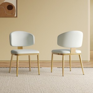 Modern Upholstered Dining Chairs Set of 2, Armless Dining Chairs with Cushioned Seat and Backrest for Kitchen or Dining Room-The Pop Home - 1 of 4