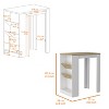 TiramisuBest Wine Storage Pedestal Kitchen Island White and Macadamia with White for Kitchen Islands & Carts - 4 of 4