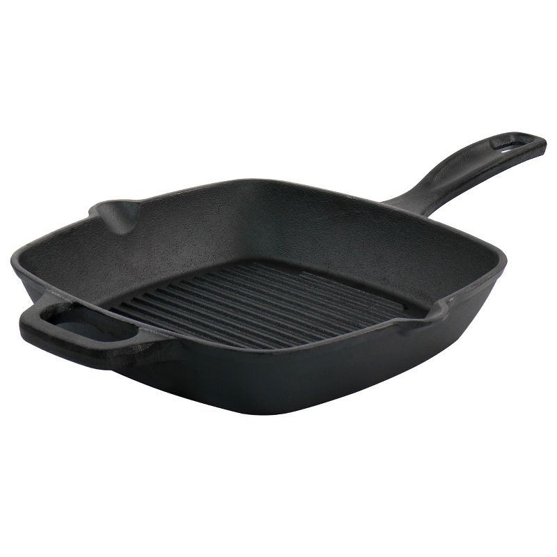 Oster Castaway 10 Inch Square Cast Iron Grill Pan with Pouring Spouts, 1 of 9