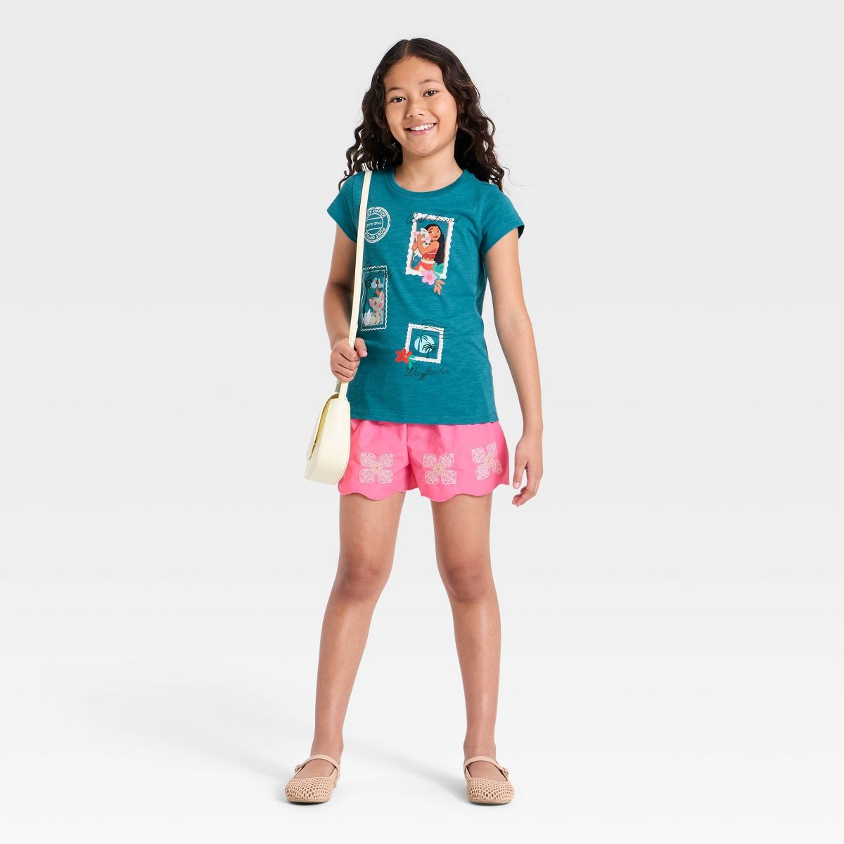 Girls' Disney Moana Wayfinder Short Sleeve Graphic T-Shirt - Blue - thumbnail 4
