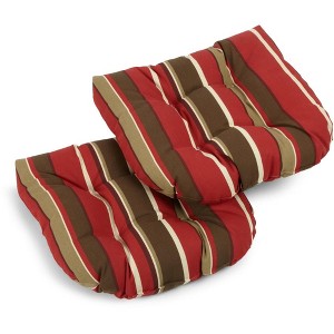 Blazing Needles, 19-inch U-Shaped Outdoor Spun Polyester Tufted Dining Chair Cushion (Set of 2) - 1 of 1