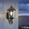 WELLFOR 2pk Outdoor Retro Glass Wall Lamp Black - 2 of 4