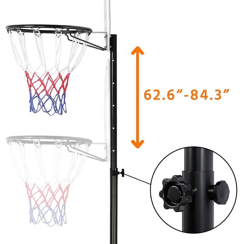 Yaheetech 1.9-2.5M Height-Adjustable Basketball Hoop System, 5 of 8