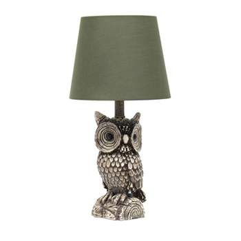 19.85" Woodland Tall Contemporary Night Owl Novelty Bedside Table Desk Lamp - Simple Designs