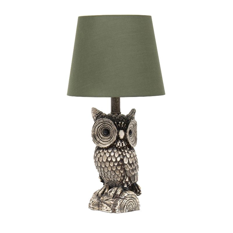 19.85" Woodland Tall Contemporary Night Owl Novelty Bedside Table Desk Lamp - Simple Designs, 1 of 12