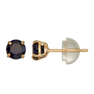 Junior Jewels 14K Yellow Gold Children's Gemstone Earrings - 1 of 2