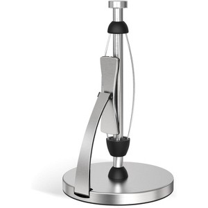 Paper Towel Holder with Spring Arm, Countertop Stand with Damping for Kitchen & Bathroom - 1 of 4
