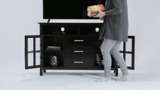 Waterloo Tall TV Stand for TVs up to 55&#34; Hickory Brown - WyndenHall, 2 of 10, play video
