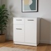 HomeRoots 20" White Wood Accent Cabinet With Two Doors And One Drawer - 2 of 4
