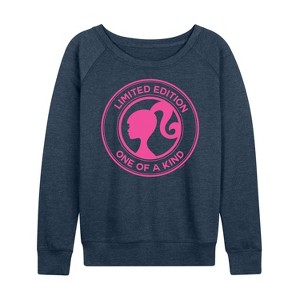 Women's - Barbie - Limited Edition One Of A Kind Lightweight French Terry Wide Neck Long Sleeve Shirt - 1 of 4