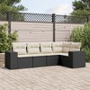 vidaXL Garden Sofa Set Black and Cream White - 2 of 4