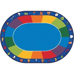 Carpets for Kids Fun with Phonics Blue Learning Rug, 8' 3" x 11' 8" Oval - 1 of 4