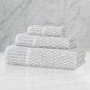 Viscose Cotton Blend Medium Weight Soft Textured Checkered Ribbed Border Towel Set by Blue Nile Mills - 2 of 4