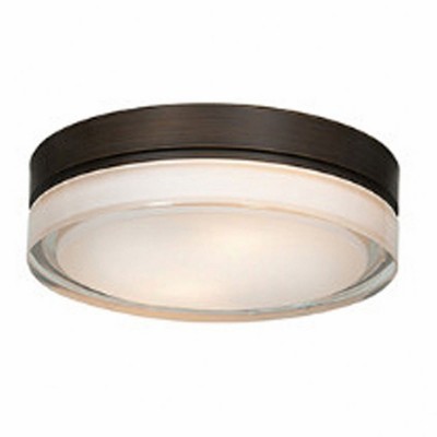 Bronze and Glass LED Flush Mount Ceiling Light